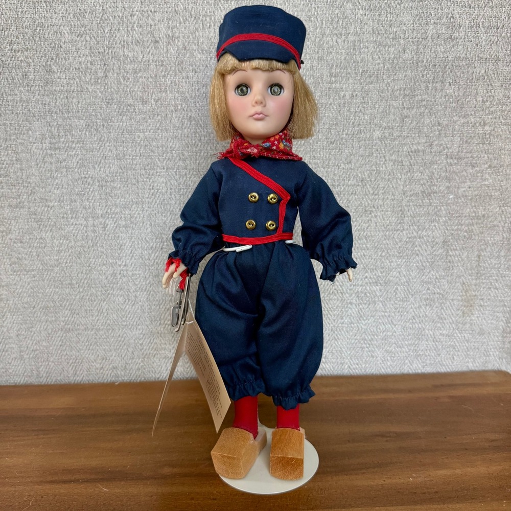 Vintage 80's Effanbee Storybook Hans Brinker 11" Vintage Doll with Stand and Tag